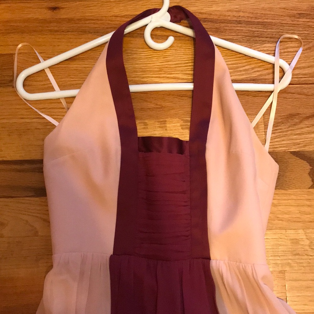 BCBGParis Wedding/Prom Dress Blush Pink & Burgundy - Picture 2 of 6